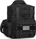 TENKIST Expandable Tactical Lunch Box, XLarge Insulated Lunch Cooler Bag Heavy Duty Leakproof Lunch Pail for Men Adults Work Office Outdoor Picnic Trips,25L,Black