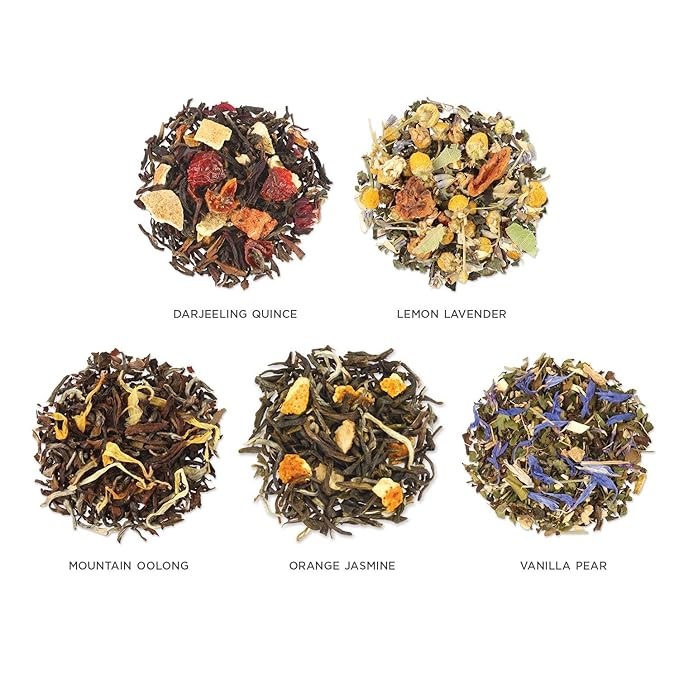 Tea Forte Single Steeps Loose Leaf Tea Sampler, Assorted Variety Tea Box, 15 Single Serve Pouches, Gifts for Mom, Lotus Tea