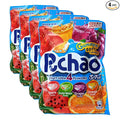 UHA mikakuto Puchao Soft Chewy Candy with Gummy Bits, 4 Fruit Soda Flavors with Apple, Watermelon, Grape, and Orange, 3.53 Oz (Pack of 4)
