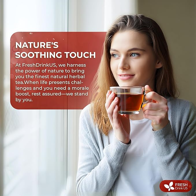 FreshDrinkUS, Premium Colon Cleanse Tea – 135 Tea Bags – Rhubarb Root & Hawthorn Berry with Senna, Lotus Leaf, Valerian Root & Psyllium Husk – Herbal Blend, Caffeine-Free. Vegan