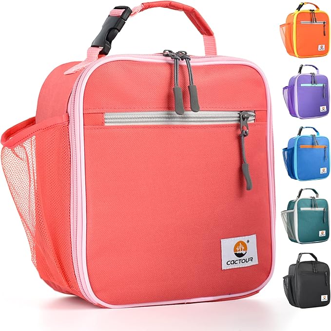 CaCTOUR Lunch Box Kids,Premium Insulated Lunch Bag for Girls Boys,Soft Bag Mini Cooler Back to School Thermal Reusable Lunch Bag for Work School Picnic -Red