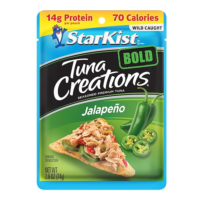 StarKist Tuna Creations BOLD Jalapeño Pouch (2.6 oz - 24 Pack) Wild Caught, High Protein Shelf Stable Seafood, Gluten Free, Soy Free, No Draining, Ready to Eat for Salads and Sandwiches