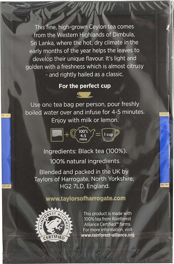 Taylors of Harrogate Pure Ceylon, 50 Teabags (Pack of 2)