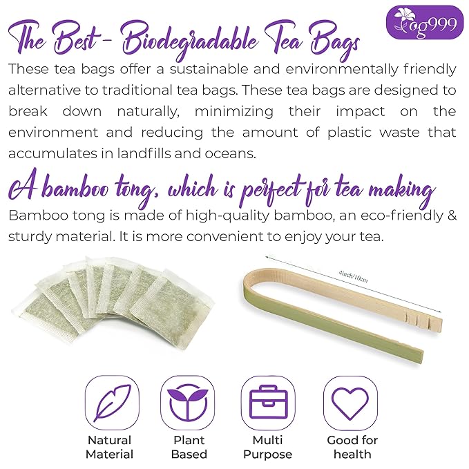 TOG999, Premium 120 Lavender Flower Tea Bags, 100% Natural & Pure. Loose Flower Lavender Herbal Tea. No Sugar, No Caffeine, No Gluten, Vegan.