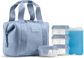Fit & Fresh Remi Lunch Bag for Women Work – Neoprene Lunch Tote with Containers & Ice Pack, Reusable Meal Prep Lunch Box, Large Capacity, Machine Washable, Slate