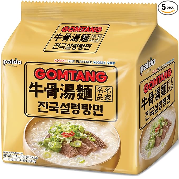 Paldo Korean Ramen Family Pack Gomtang 3.60oz (Pack of 5)