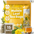 FreshDrinkUS, Premium 15 Mullein Leaf Tea Bags For Lung, 100% Natural & Pure from Mullein Leaves. Loose Leaf Mullein Herbal Tea. Made with Natural Material Tea Bags. No Sugar, No Caffeine, No Gluten, Vegan.