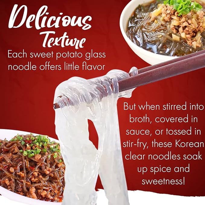 Fusion Select 2 Packs Sweet Potato Glass Noodles - Zero-Fat, Low-Calorie, No-Sodium Diet-Friendly, Gluten-Free, Vegan, Stir-Fry, Dumplings, Hot Pot - For Chinese, Korean Recipes - 7.05oz