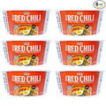 BIAS Apgu Red Chili Instant Noodles - Spicy Korean Ramen with Premium Toppings, Vegan, Air-Dried, Low Calorie (320 Cal) - 6 Pack
