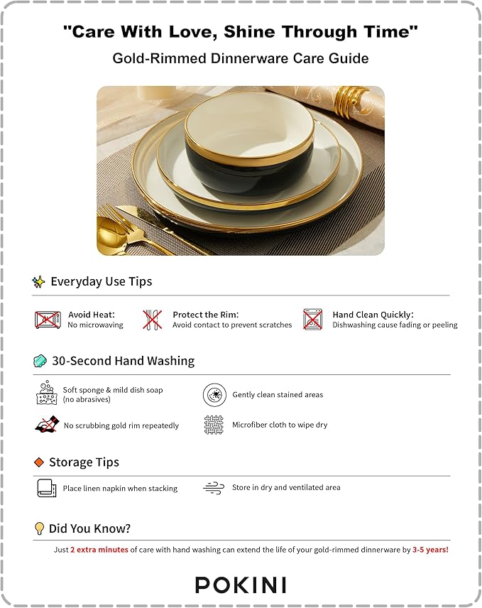 Pokini Porcelain Dinnerware Sets, 12 Piece Luxury China Plates and Bowls Sets, Green Dishes Set Gold Rim for Wedding Anniversary Birthday, Modern Dinner Plates Set