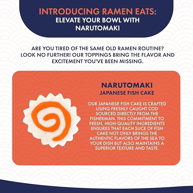 Ramen Eats Dehydrated Fish Cake Narutomaki Noodle Topping 3 OZ (Big Version)