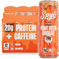 Spylt High Protein Peanut Butter Chocolate Milk with 60mg Caffeine & 20g Protein - 90 Calories, Ready to Drink, Sugar Free, Lactose Free Milk, Perfect for Workout Recovery & Afternoon Pick Me Up - 12 Count