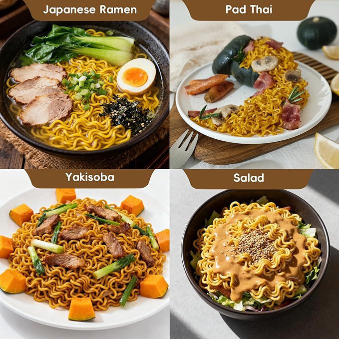 SUNGIVEN Organic Ramen Noodles Pumpkin Healthy Low Sodium Ready in 3 Minutes Non-Fried Instant No Additives or Preservatives 2.47 OZ (Pack of 10)