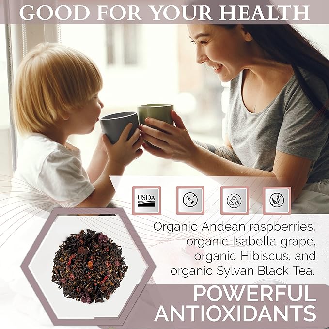 Organic Hibiscus Pinot Noir & Raspberry Black Tea Bags | Natural Antioxidants | 15 Sachet (Pack of 3) Hot Morning Tea | 100% Real ingredients | T SECRETEA, Cutie