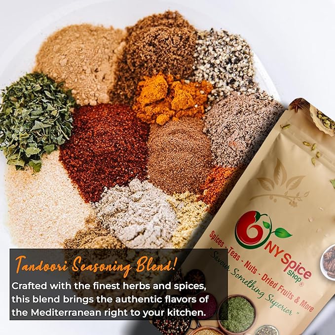 NY Spice Shop Tandoori Masala Seasoning - Tandoori Seasonings Rub - Tikka Spice Mix Masala Powder - Slightly Sweet & Smoky Flavor for BBQ - 6 Ounce
