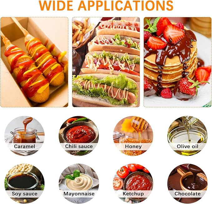 4 PCS 22 oz Plastic Squeeze Bottles For Sauces, Condiment Squeeze Bottles with 3 Holes, Sauce Squeeze Bottle, Suitable for Ketchup, Salad Dressing, Sauce, Condiments, Oil, Honey