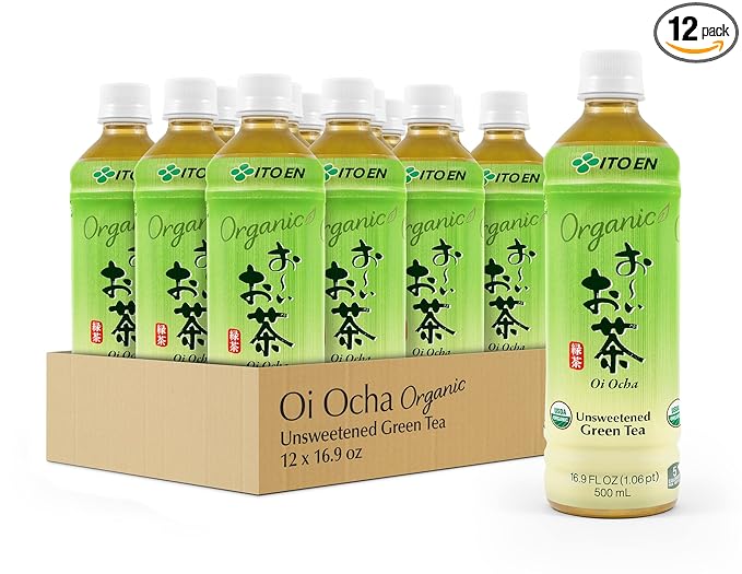 Ito En Organic Oi Ocha Unsweetened Green Tea, 16.9 Ounce (Pack of 12), Zero Calories