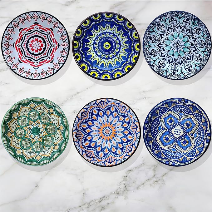 6PCS Sauce Dish, Ceramic Dipping Bowls,Small Bowl,Soy Sauce Dish Dipping Sauce Bowl,Sauce Plates Dip Bowls for Condiments Sushi Dishes Soy Sauces Ketchup Snack Side Dishes - Set of 6