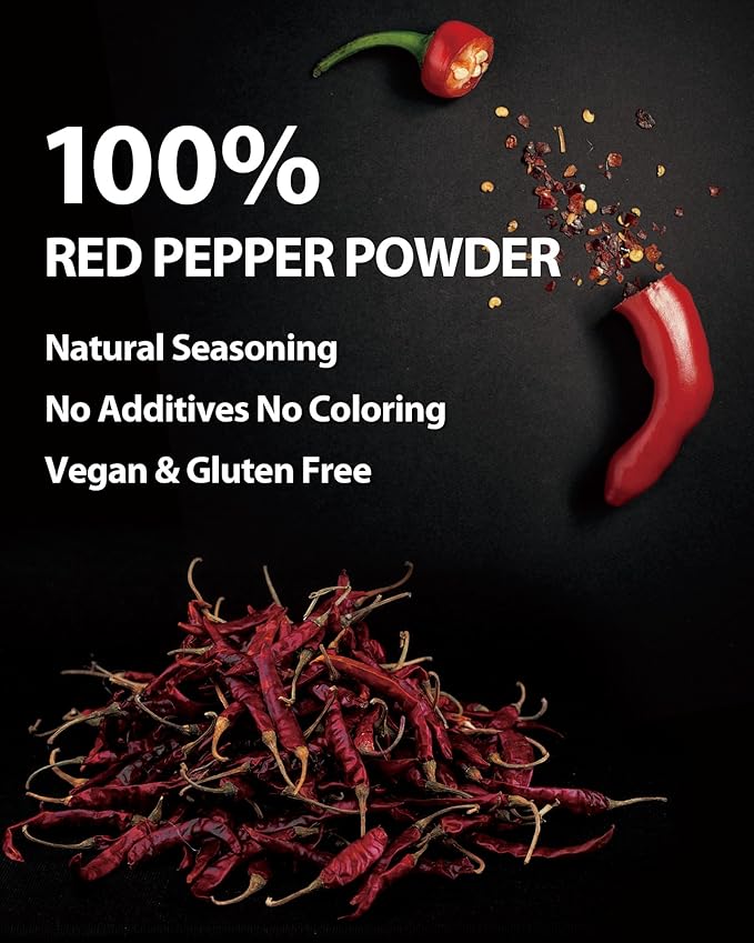 COELO Korean Red Pepper Powder (100g 3.5 oz.) Spicy Gochugaru Flakes Spice Seasoning Asian Food K-Food Kimchi Stew Stir-fry Dried Powdered Hot Red Chili 100% MSG/Gluten/Sugar Free VEGAN 1.0 Count