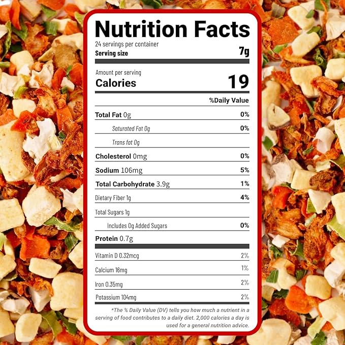 Dried Kimchi Ramen Toppings 6oz - 5 Ingredients Korean-Style Dehydrated Vegetable Mix, Vegan, No MSG, Preservative Free, Dried Vegetables for Instant Ramen Noodles, Soup (170g)