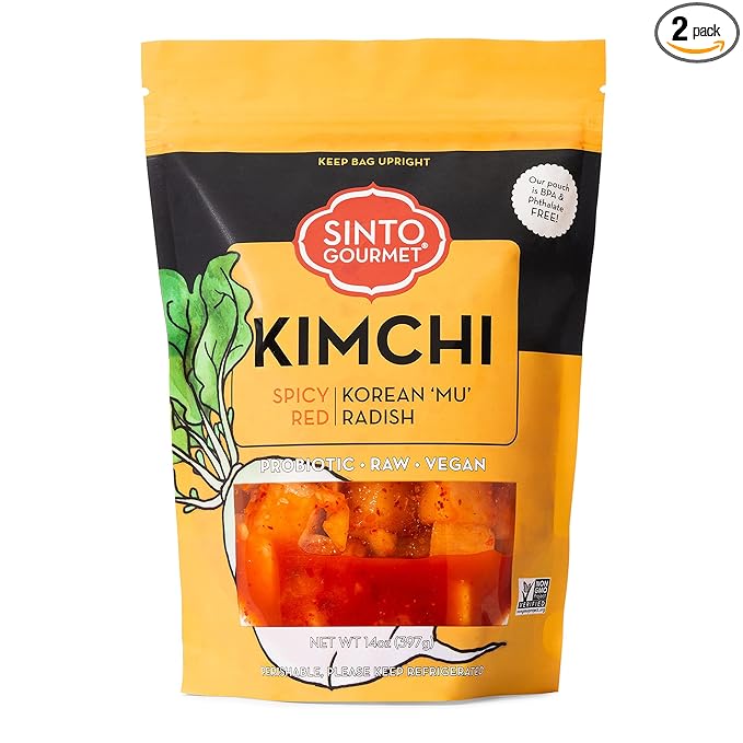 Sinto Gourmet Spicy Radish Vegan Kimchi (Pack of 2)