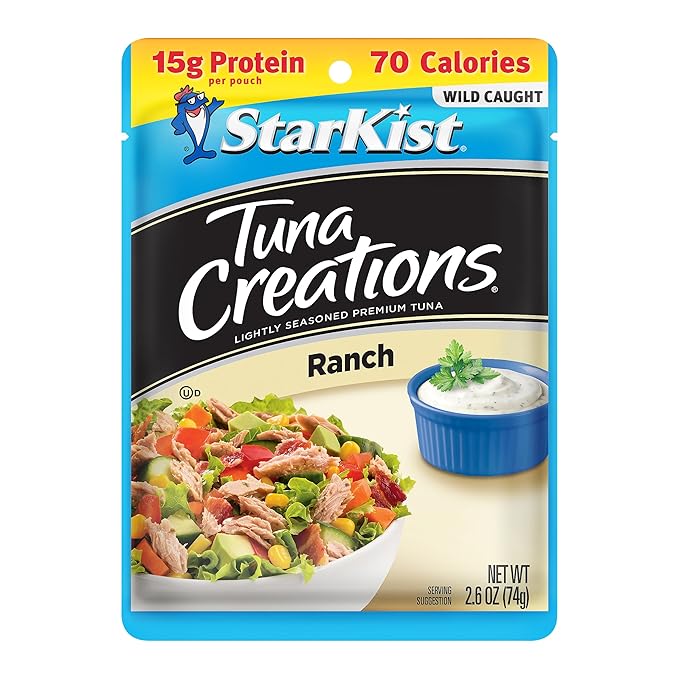 StarKist Tuna Creations Ranch Pouch (2.6 oz - 1 Pack) Wild Caught, High Protein Shelf Stable Seafood, Gluten Free, Soy Free, No Draining, Ready to Eat for Salads and Sandwiches