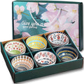 Rice Bowls 10oz, Japanese Style Bowls Set of 6 with Gift Box - Ceramic Bowls for Soup, Dessert, Ice Cream, Snack - Kitchen Gifts for Women Christmas Gift