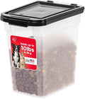 IRIS USA Airtight Dog Food Storage Container, WeatherPro, Up to 10 lbs, for Dog Cat Bird and Other Pet Food Storage Bin, Keep Fresh, Translucent Body, Made in USA, Clear/Black