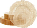 U-QE 60PCS Gold Plates for Party - Gold Plastic Plate Disposable&Reusable - Gold Glitter Heavy Duty Plastic Plates for Party&Wedding Including 30 Dinner 10" & 30 Dessert Plate 7"