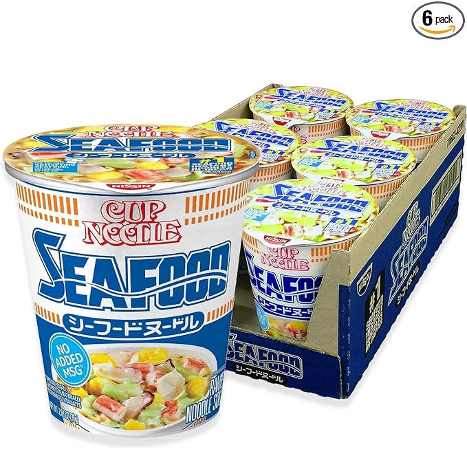 Nissin Cup Noodles Ramen Noodle Soup, Seafood, 2.68 Ounce (Pack of 6)