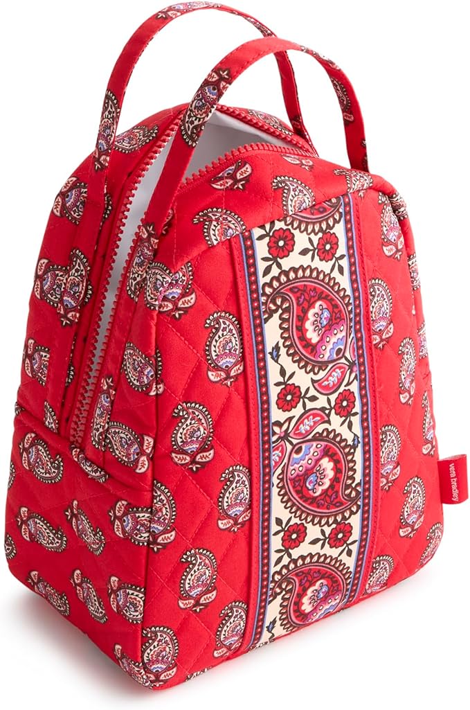 Premium Cotton Lunch Bag, Flowering Paisley Goji Berry, One Size