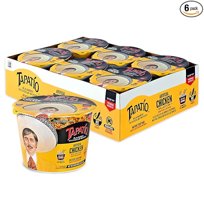 Tapatío Ramen Noodle Soup, Chicken Flavored - Microwaveable Big Bowl, 3.88 oz. (110g), 6-Pack