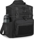 GLENKEY Tactical Lunch Box Cooler Bag - Expandable Insulated Lunch Bag for Men Women - XLarge Lunchbox for Adults Work Shifts Outdoor Trips Black 22L