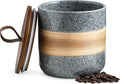 Miamolo Spice Jars with Airtight Lid, Coffee Container Canister Kitchen Food Storage Jars for Spice Sugar Tea Bag, Stackable Decorative Jars for Countertop, Grey & 37 fl.oz