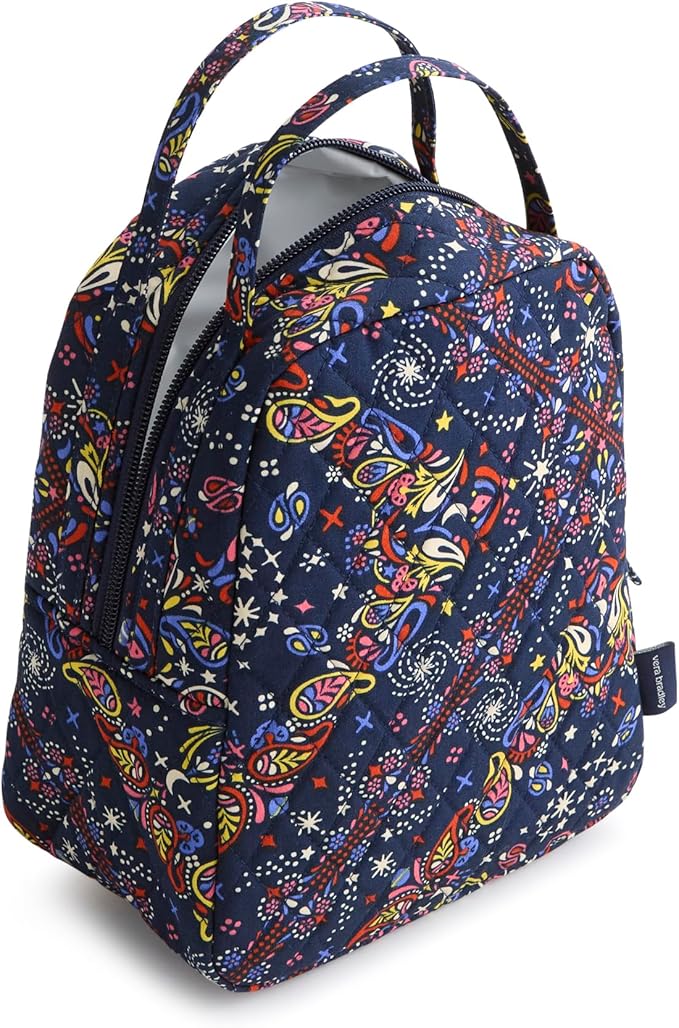 Premium Cotton Lunch Bag, Starry Paisley, One Size