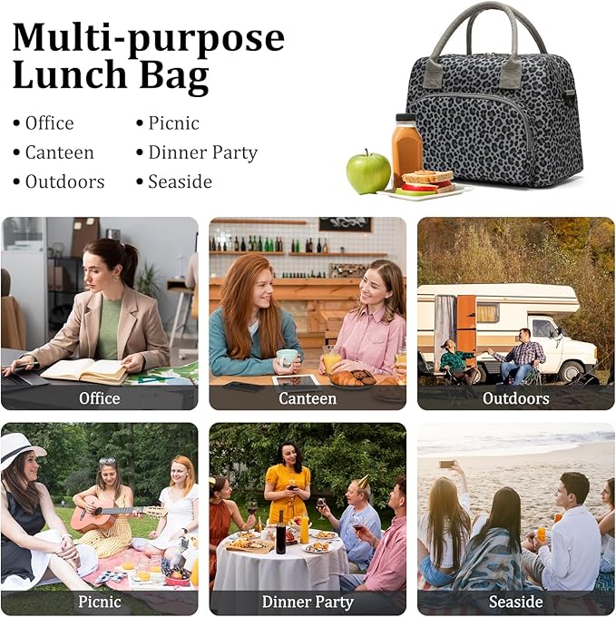 MEXS Insulated Lunch Bag for Women Men Large Reusable Lunch Box Adult Leakproof Portable Cooler Tote Bags for Work Picnic