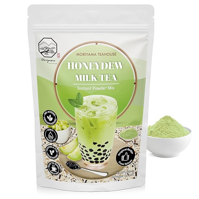 Honeydew Bubble Milk Tea Instant 3in1 Powder Mix -1kg (33 Drinks) | For Boba Tea, Milkshake, Blended Frappe and Bakery | Authentic Taiwan Recipe | Zero Trans Fat, No Preservatives by Moriyama Teahouse