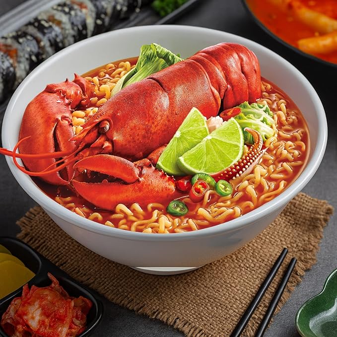 Paldo Fun & Yum Lime Lobster Instant Big Cup Noodles with Soup, Lime Lobster Seafood Flavor Based Broth, Best Oriental Style, Original Korean King Cup Ramyun 110g 3.88oz (Pack of 16)