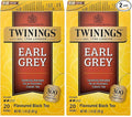 Twinings Earl Grey Black Tea Individually Wrapped Bags, 20 Count (Pack of 2), Flavoured with Citrus and Bergamot, Caffeinated, Enjoy Hot or Iced, 20 Teabags