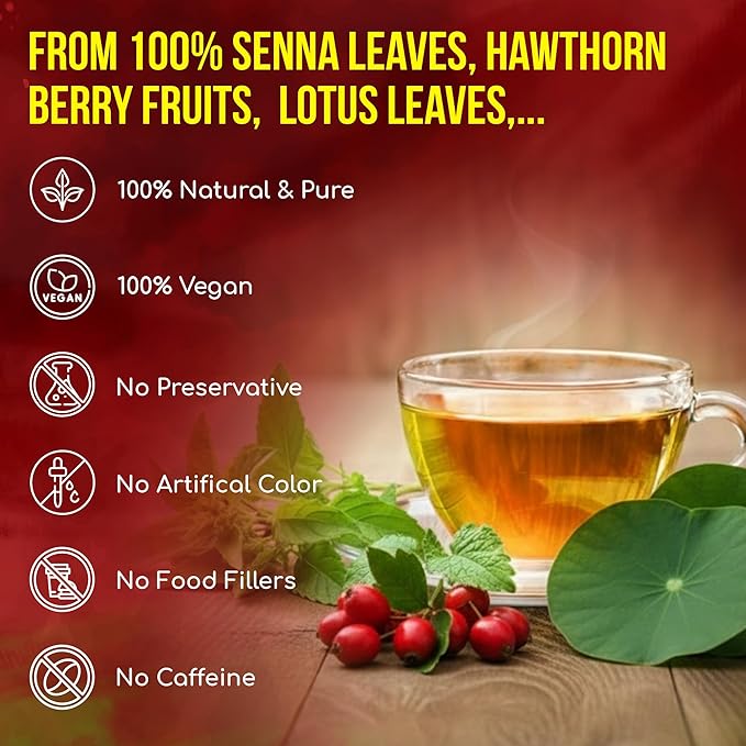 FreshDrinkUS, Premium Improve Colon Tea | 75 Tea Bags | Herbal Tea Blend with Senna Leaves, Lotus Leaves, Hawthorn Berry, Ginger & More – Caffeine Free Botanical Tea – Natural Daily Herbal Infusion