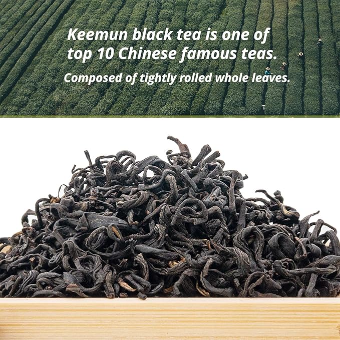oriarmcha Aromatic Snail Keemun Black Tea Loose Leaf - Chinese Black Breakfast Tea Leaves Qimen Xiang Luo - 225g Ziplock Resealable Bag
