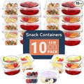 10-Pack 2 Compartment Snack Containers with Secure-Fit Lids, Reusable BPA-Free Snack Prep Boxes, Portion Control Food Storage Containers for Lunch, Meal Prep, Office, Picnic & Travel (10)
