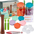 Master Fermentation Kit for Wide Mouth Mason Jar by The Amish Chef - Pickle Kit, Kimchi, Sauerkraut Making Kit - Fermentation Airlock Lids