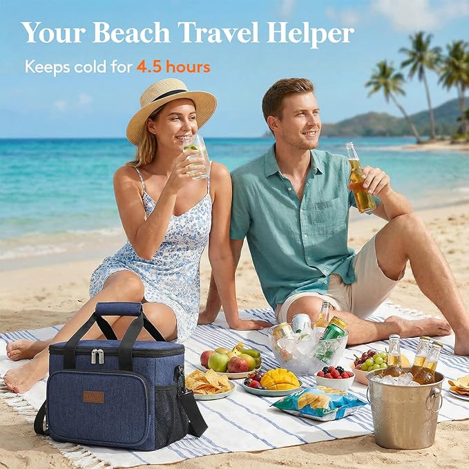 Lifewit Large Lunch Bag, Insulated Lunch Box, Soft Cooler Cooling Tote for Adult Men Women, Dark Blue 24-Can (15L)