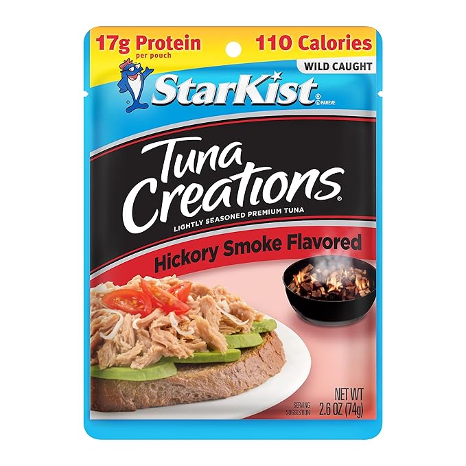 StarKist Tuna Creations Hickory Smoked Pouch (2.6 oz - 12 Pack) Wild Caught, High Protein Shelf Stable Seafood, Gluten Free, Soy Free, No Draining, Ready to Eat for Salads and Sandwiches
