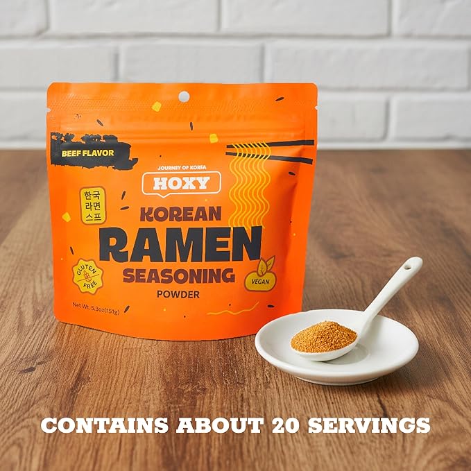 HOXY Journey of Korea "Korean Ramen Seasoning" | Gluten Free, Vegan | Finest Ramen Seasoning Powder | 5.3oz (BEEF, Pack of 1)
