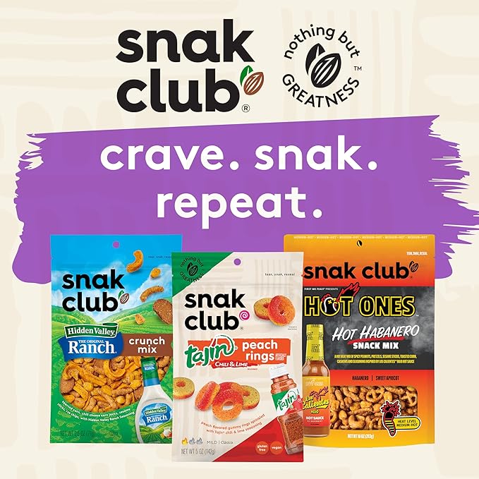 Snak Club Tropical Trail Mix with Peanuts, Dried Papaya, Raisins, Banana Chips, Dried Pineapple, Coconut Chips, and Almonds, Gluten-Free and Kosher Snack, 16 oz Resealable Bag