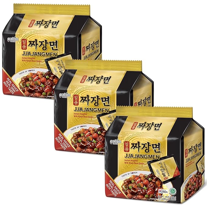 Paldo Fun & Yum Ilpoom Jjajangmen Noodles, Pack of 16, Traditional Brothless Chajang Ramen with Savory & Sweet Black Bean Sauce, Oriental Style Korean Ramyun, Soupless K-Food 7.05oz (Pack of 12)