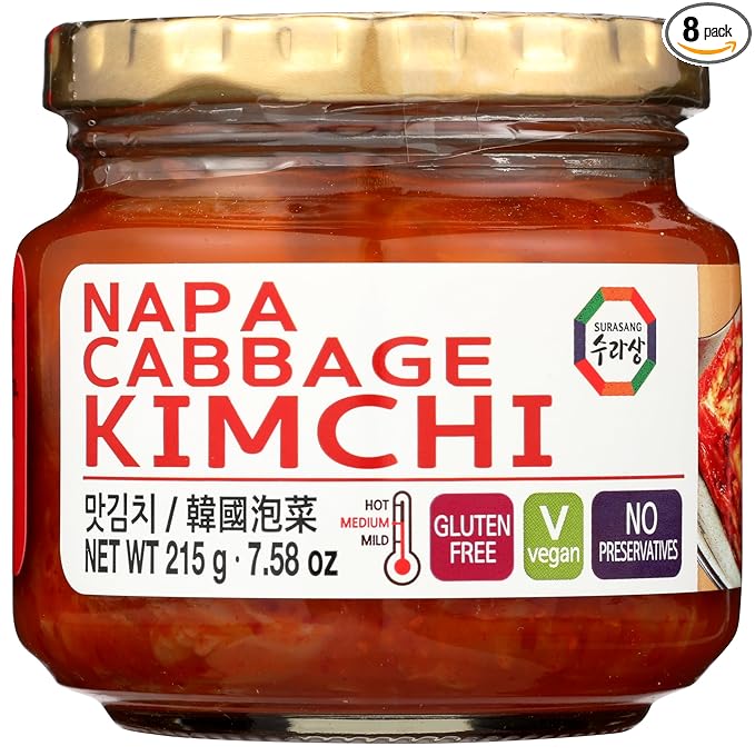 Korean Bottled Kimchi, Original Authentic Tasteful Bottle Napa Cabbage Kimchi, Vegan Gluten Free [No Preservatives] - 7.58 oz (1 Bottle)