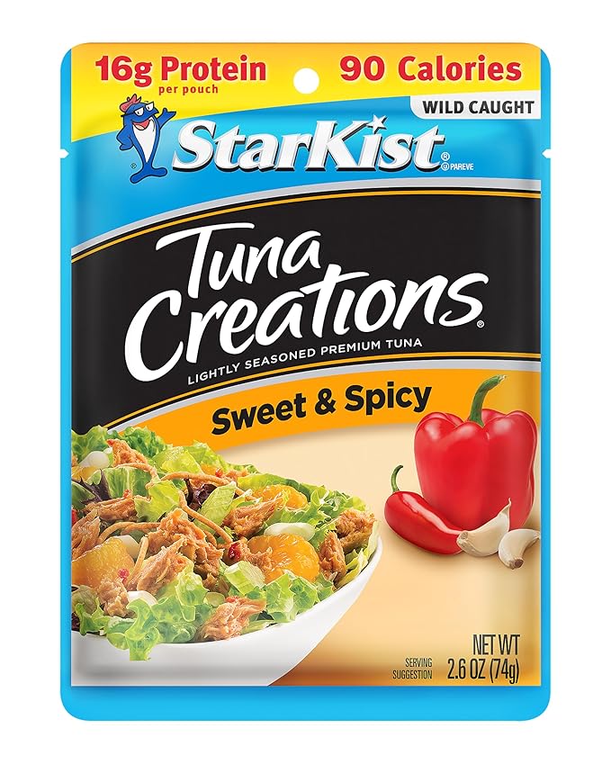StarKist Tuna Creations Sweet and Spicy Pouch (2.6 oz - 1 Pack) Wild Caught, High Protein Shelf Stable Seafood, Gluten Free, Soy Free, No Draining, Ready to Eat for Salads and Sandwiches